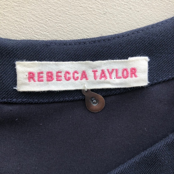 REBECCA TAYLOR Wool Blend Sheath Dress Navy Blue 6 - Picture 5 of 5